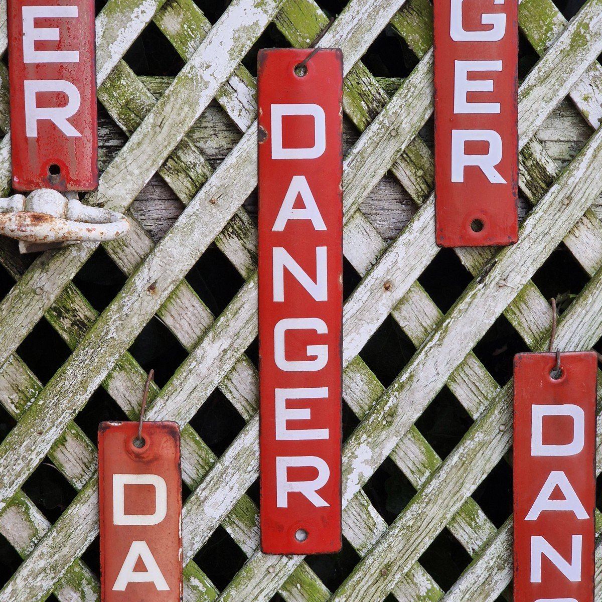 6 Panneaux Danger émaillés-photo-2