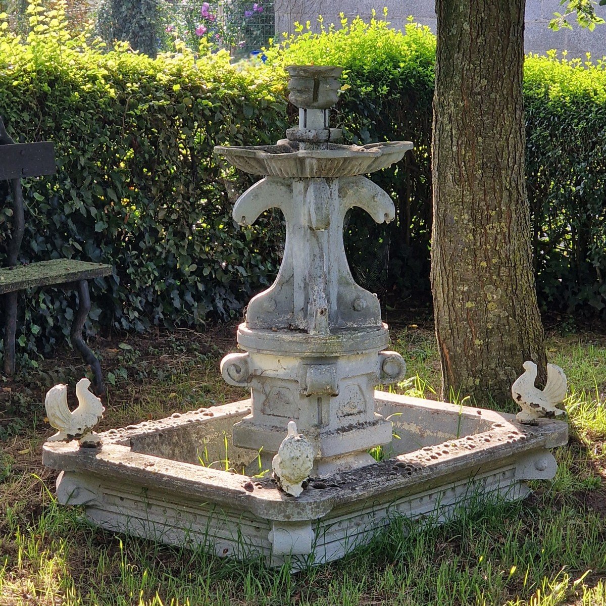 Unique Fountain With Pigeons