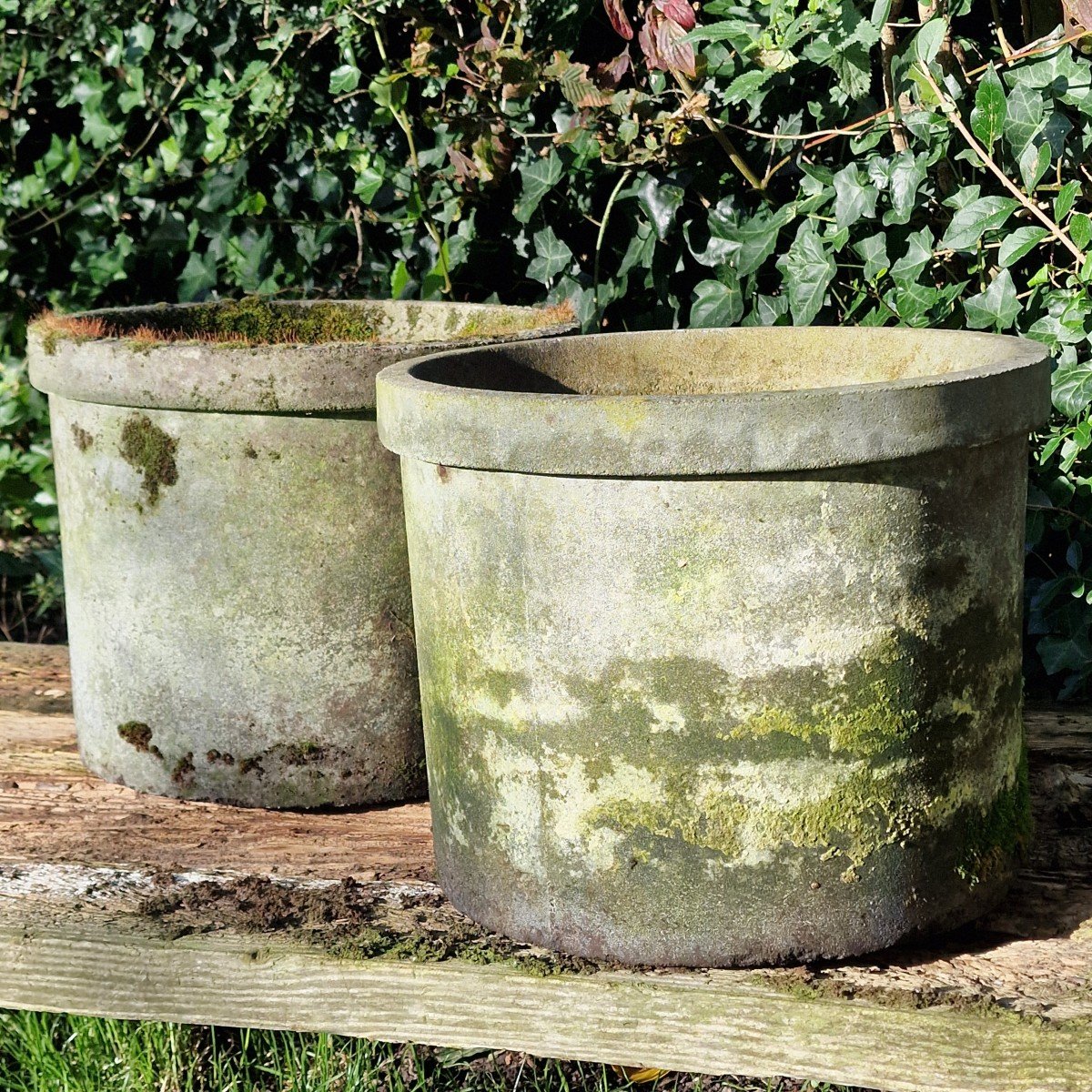 Pair Of Mossy Planters-photo-1