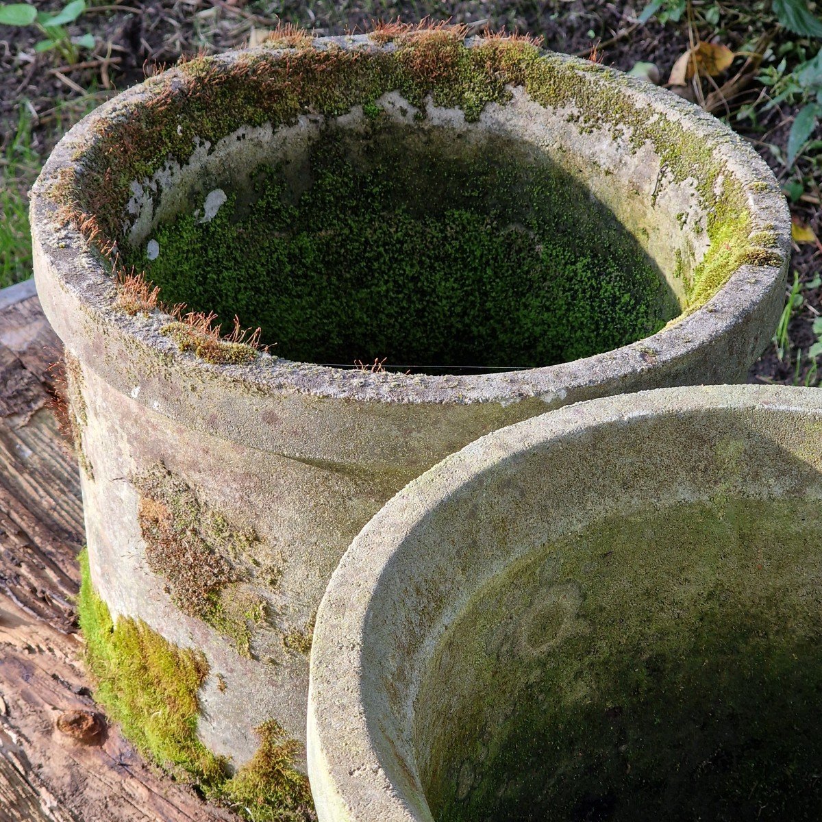 Pair Of Mossy Planters-photo-6