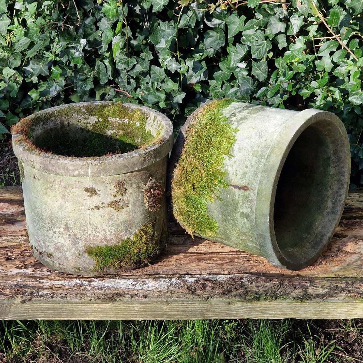 Pair Of Mossy Planters-photo-7