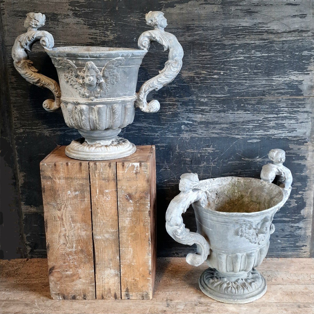 Paire de vases  En Plomb Début XIXe Siècle-photo-6