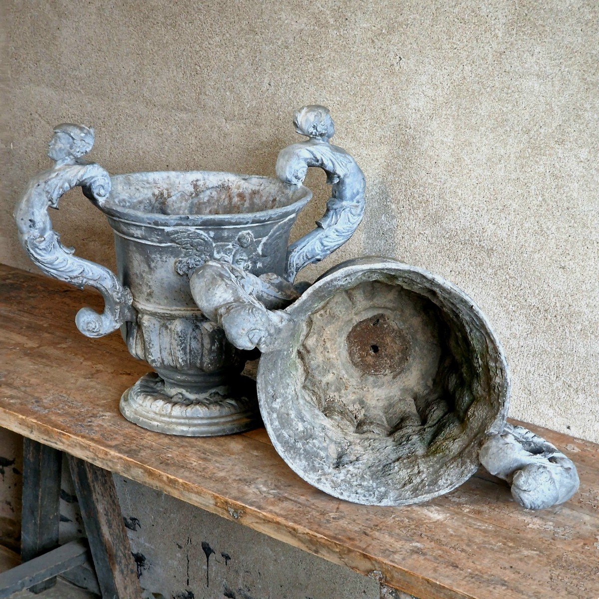 Paire de vases  En Plomb Début XIXe Siècle-photo-7