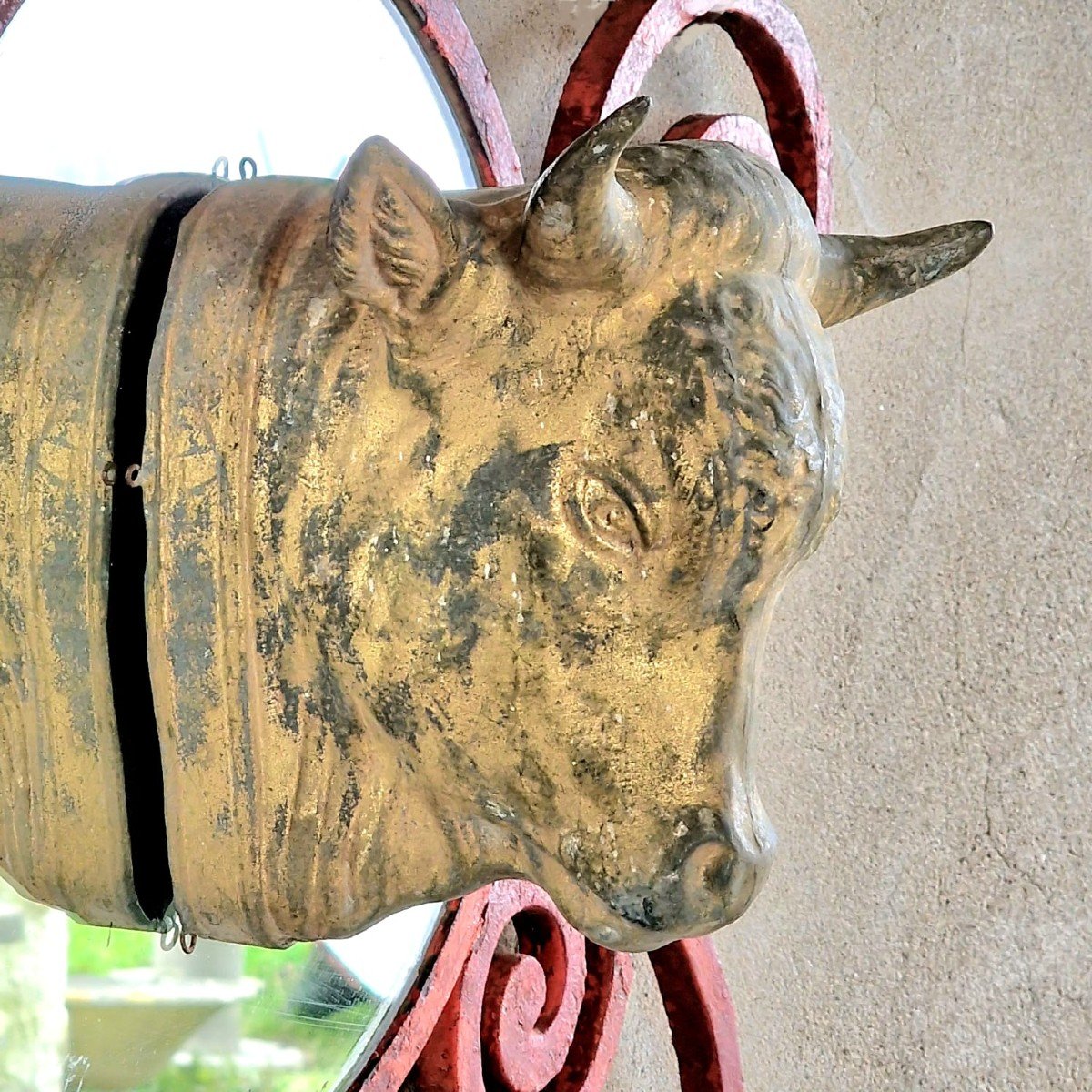 Zinc Bull's Head On Frame-photo-3