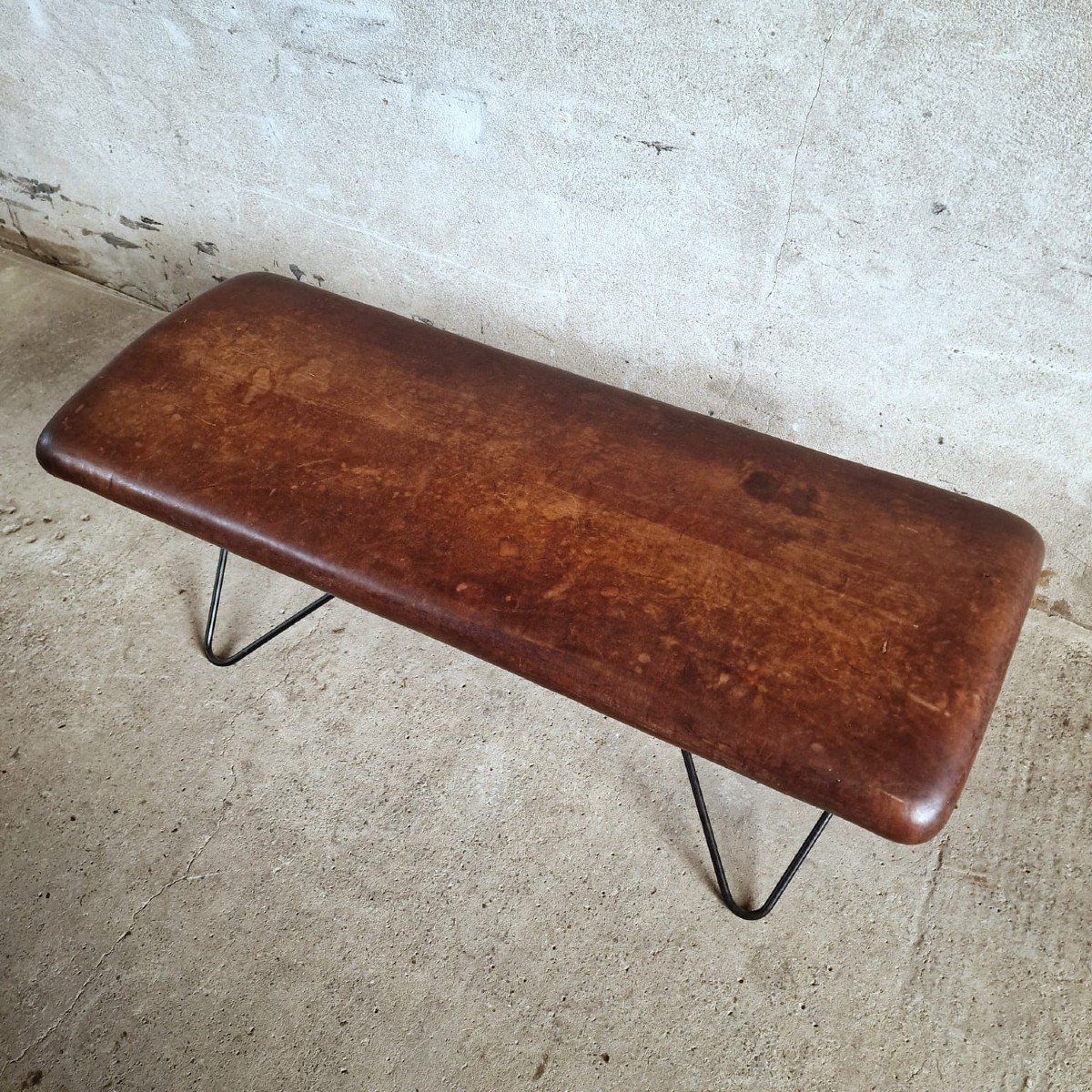 Leather Bench/coffee Table-photo-6