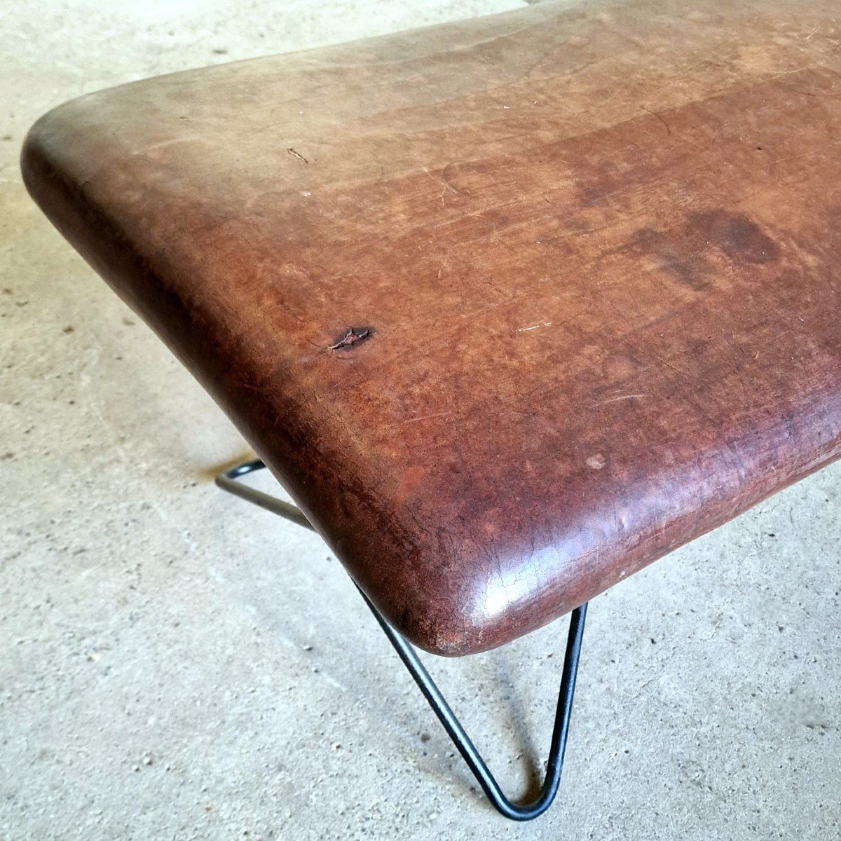 Leather Bench/coffee Table-photo-7