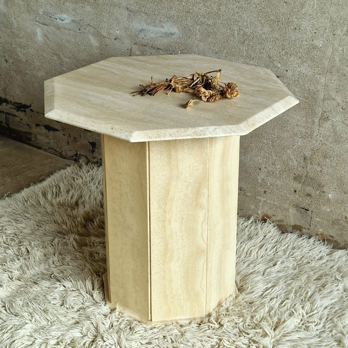 Travertine Side Table-photo-2