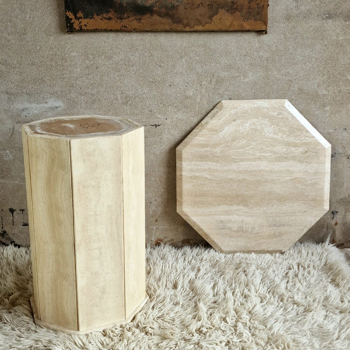 Travertine Side Table-photo-4