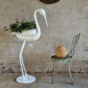 Large Rattan Stork