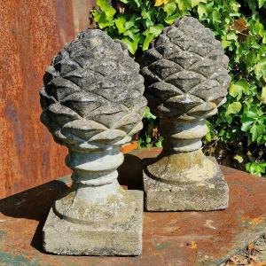 Pair Of Pine Cone Finials