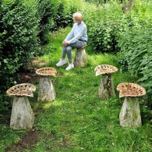 Set Of 5 Primitive Stools