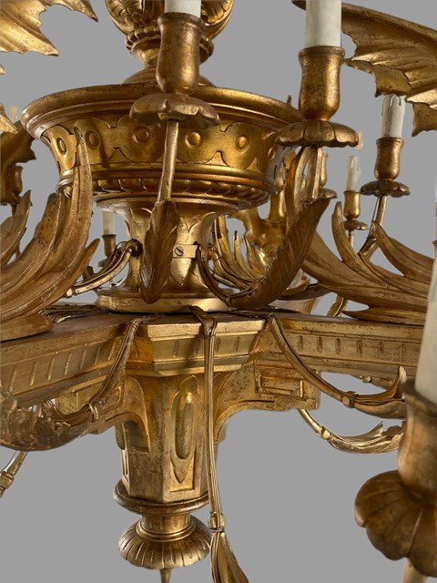 Gilt Wood Chandelier-photo-3