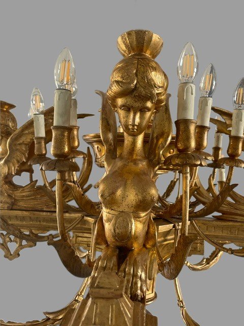 Gilt Wood Chandelier-photo-6