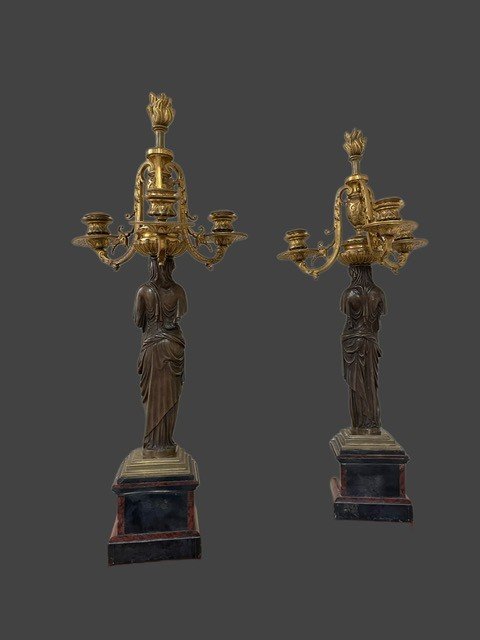 Pair Of Candlesticks Signed " Barbadienne "-photo-4