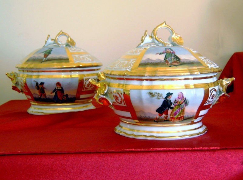 Important Porcelain Service With "the Vestiture Of The Kingdom Of Naples". 1820 Ca.-photo-4