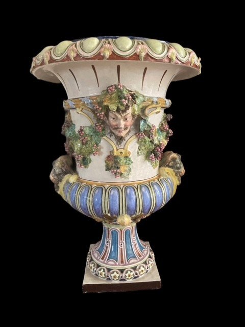 Pair Of Glazed Maiolica Vases-photo-6