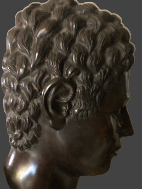 An Emperor Bust In Marble And Bronze-photo-2