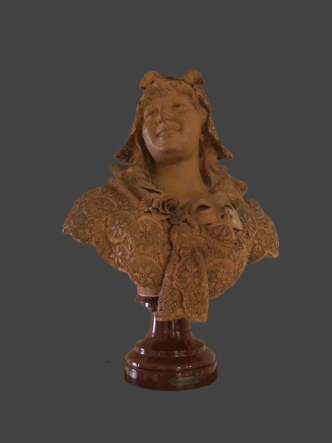 Terracotta Sculpture Signed "dom.van Den Bossche"-photo-2