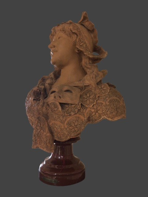 Terracotta Sculpture Signed "dom.van Den Bossche"-photo-3