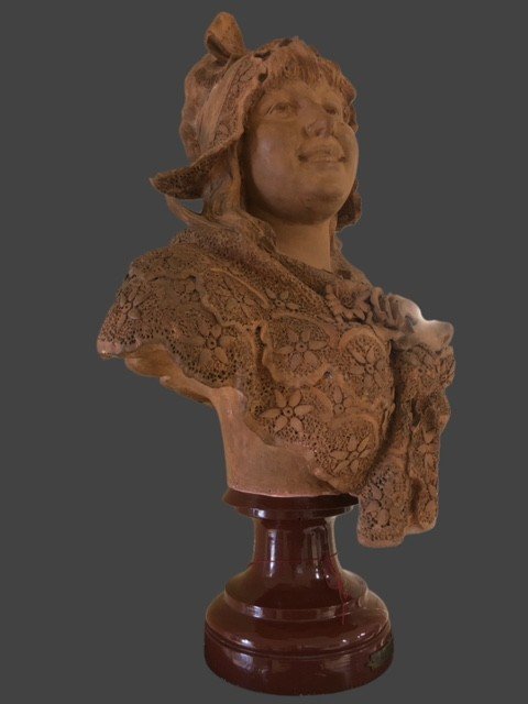 Terracotta Sculpture Signed "dom.van Den Bossche"-photo-4