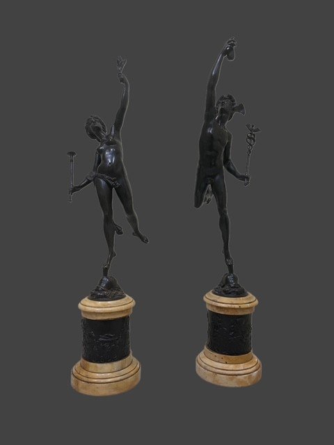 Pair Of Patinated Bronze Sculptures-photo-2