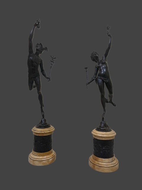 Pair Of Patinated Bronze Sculptures-photo-3