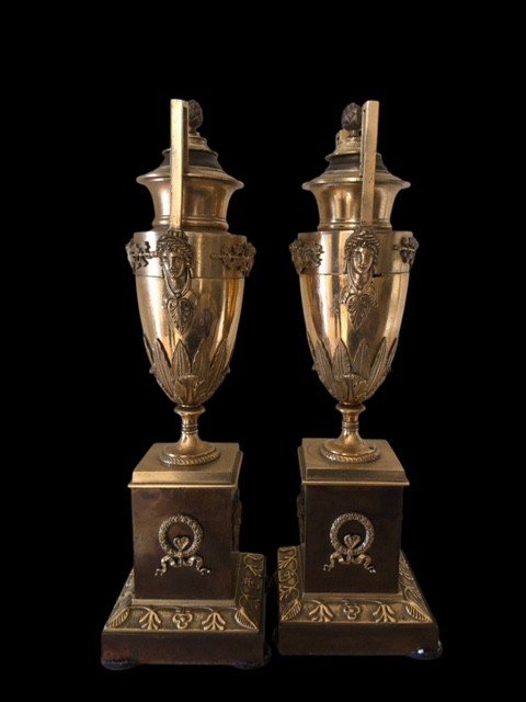 Pair Of Gilt Bronze Vases-photo-2