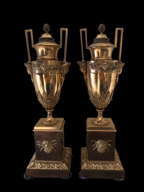 Pair Of Gilt Bronze Vases-photo-3