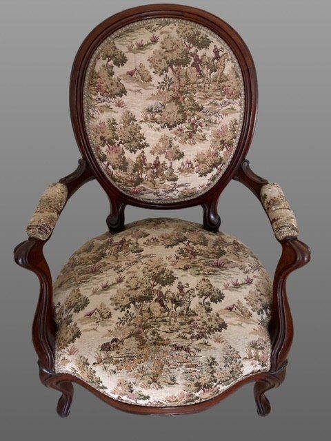 Pair Of Mahogany Armchairs.-photo-2