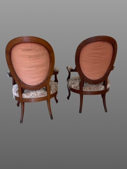 Pair Of Mahogany Armchairs.-photo-1