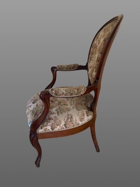 Pair Of Mahogany Armchairs.-photo-3