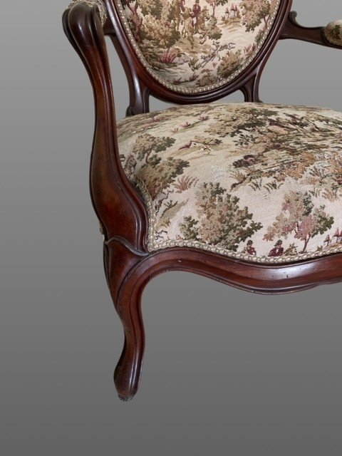 Pair Of Mahogany Armchairs.-photo-8