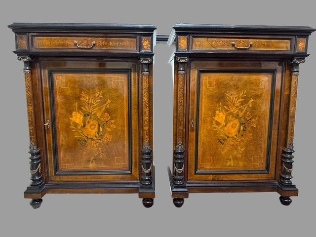 Pair Of Inlaid Sideboards