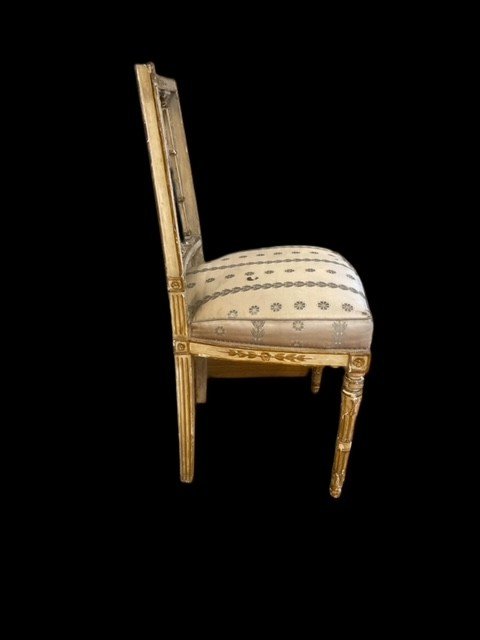 Six Lacquered And Gilded Chairs, Naples, Neoclassical Period-photo-4