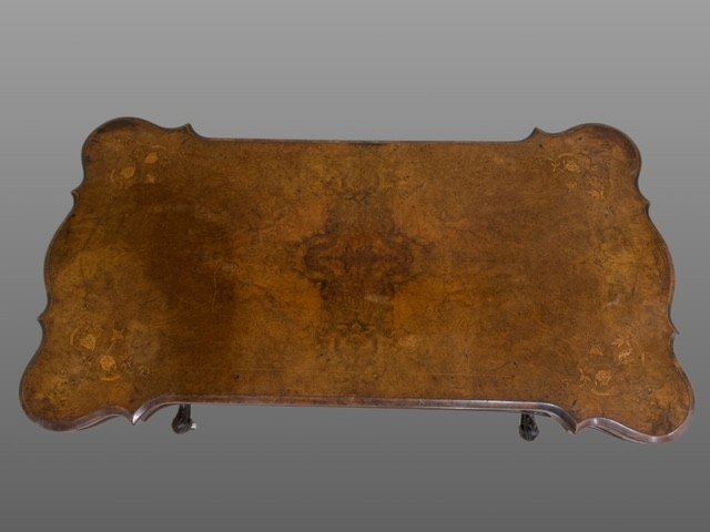 English Desk In Walnut And Burl Walnut-photo-4