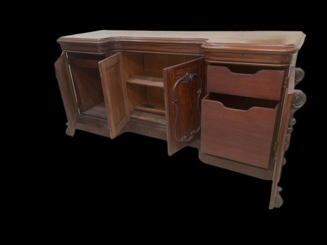 Mahogany Serving Buffet With Four Doors And Three Drawers-photo-6