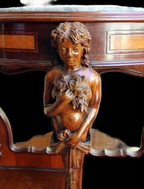 Elegantly Carved Sicilian Mahogany Console-photo-4