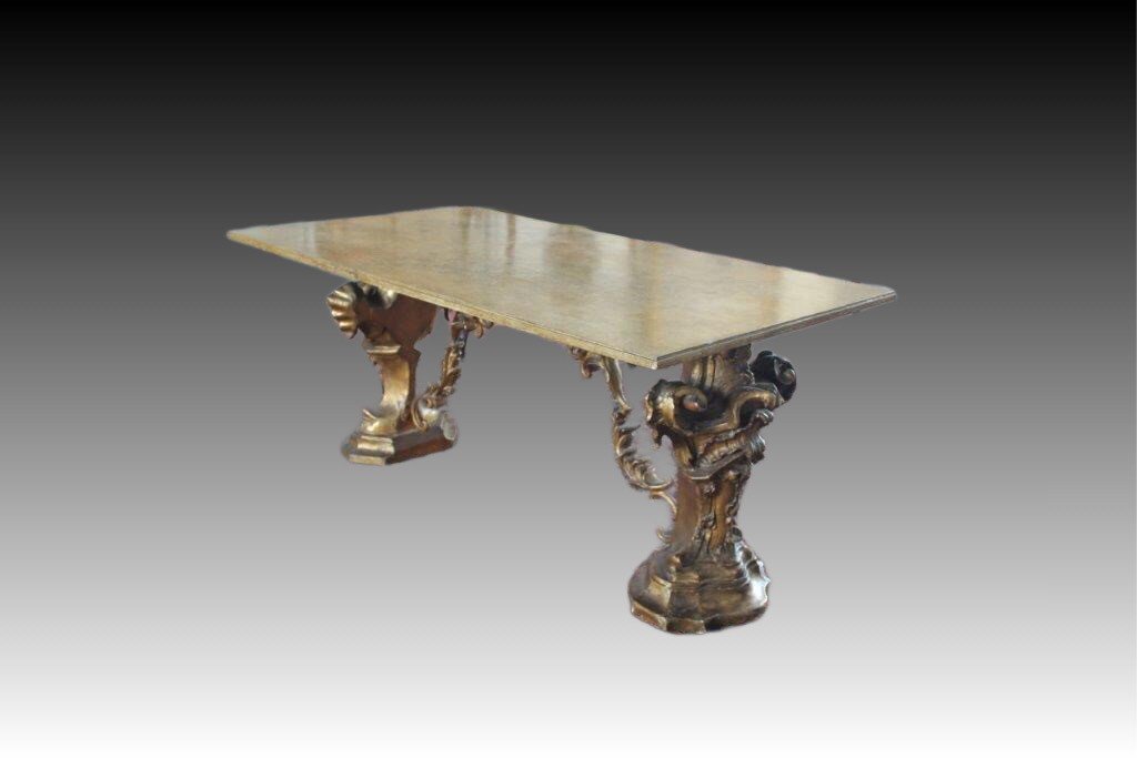 Coffee Table In Lacquered And Gilt  Wood-photo-2