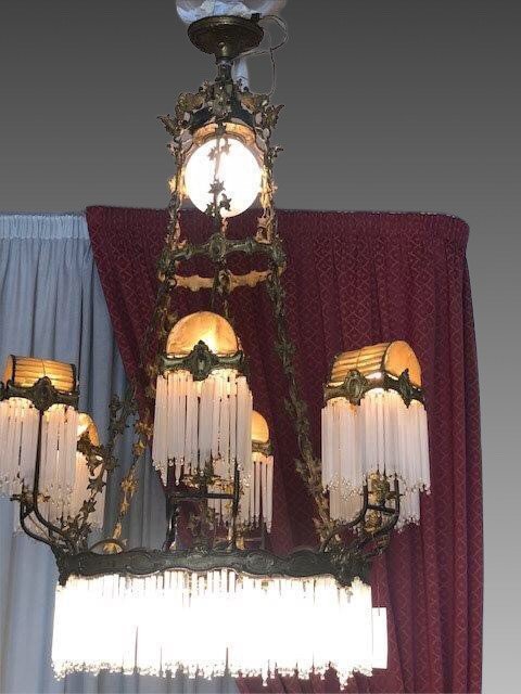 Bronze And Crystal Chandelier-photo-3