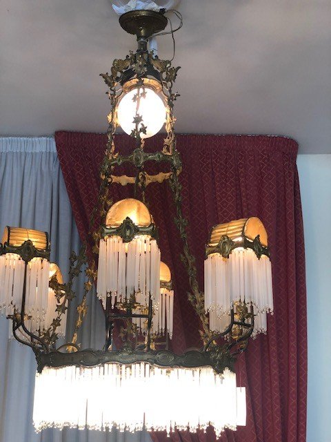 Bronze And Crystal Chandelier-photo-7