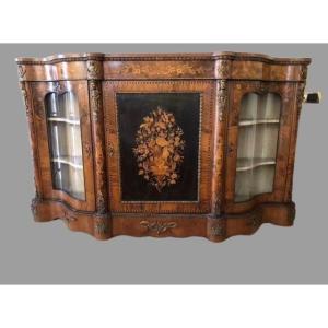 Buffet In Burl Walnut And Marquetry Three Doors