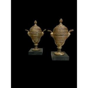 Pair Of Bronze Vases