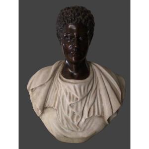 An Emperor Bust In Marble And Bronze