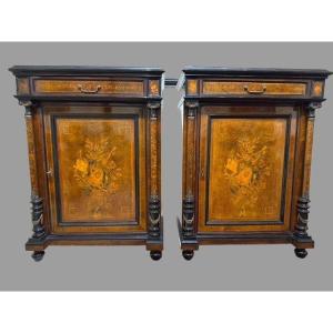 Pair Of Inlaid Sideboards