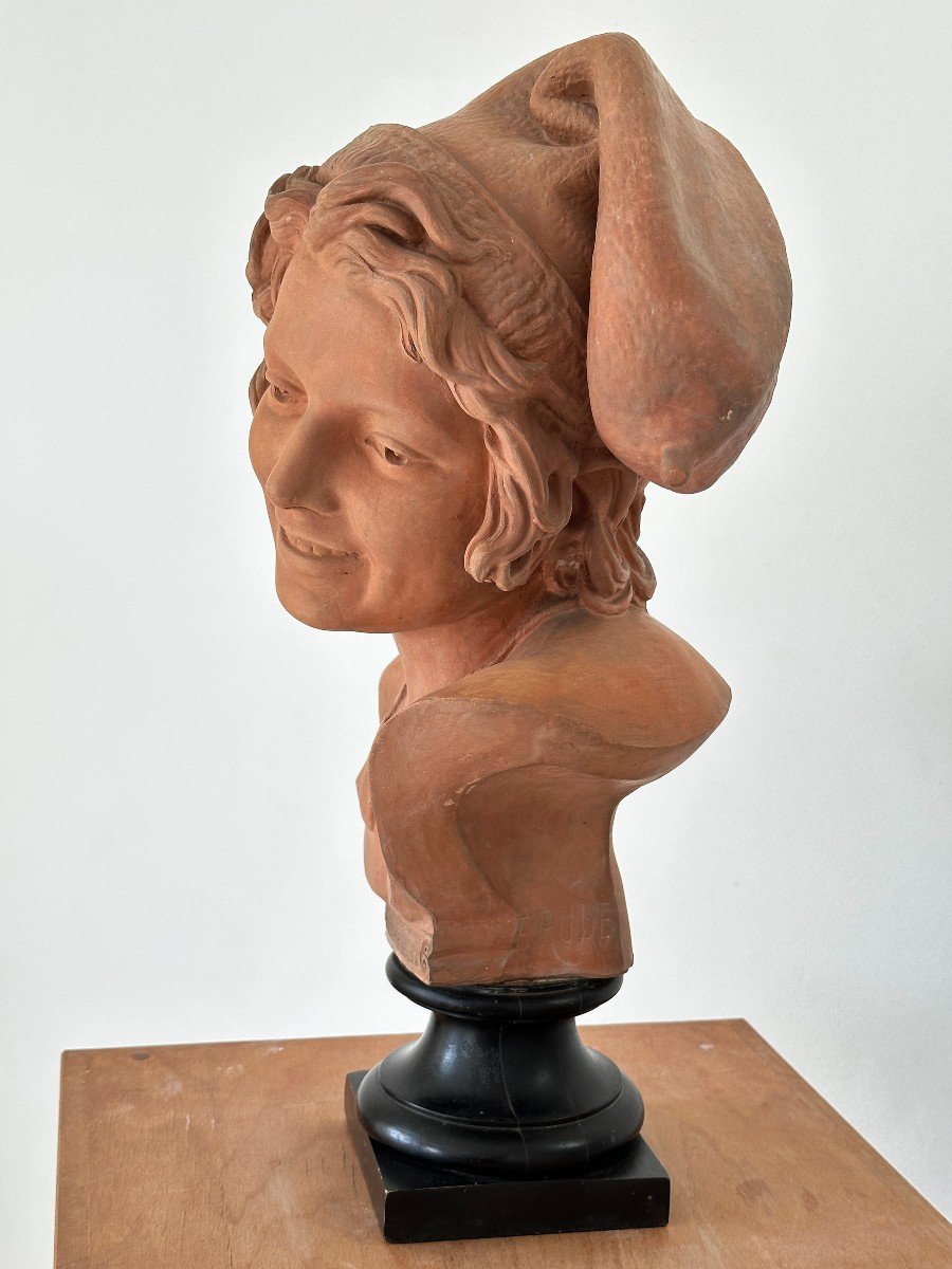 A Young Neapolitan Fisherman - After F. Rude - Terracotta Bust-photo-3