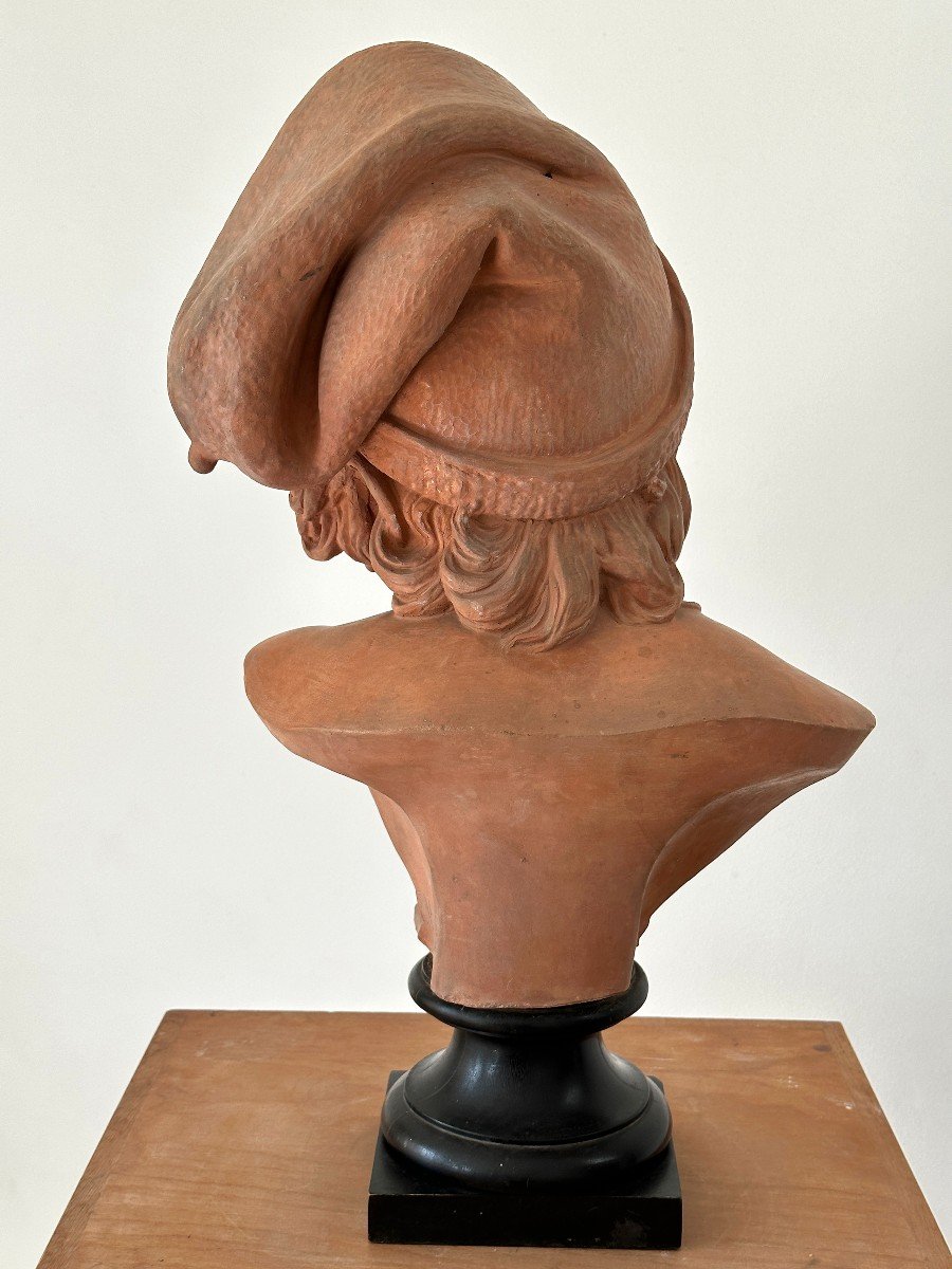 A Young Neapolitan Fisherman - After F. Rude - Terracotta Bust-photo-4