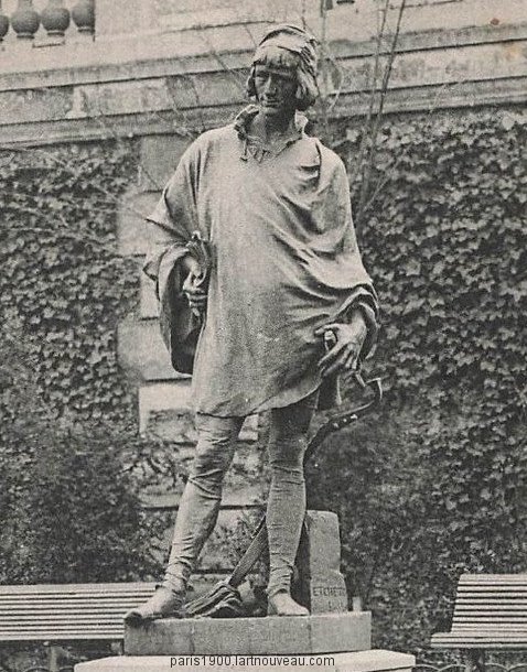 Francois Villon - After Jean François Marie Etcheto - Bronze XIX-photo-8