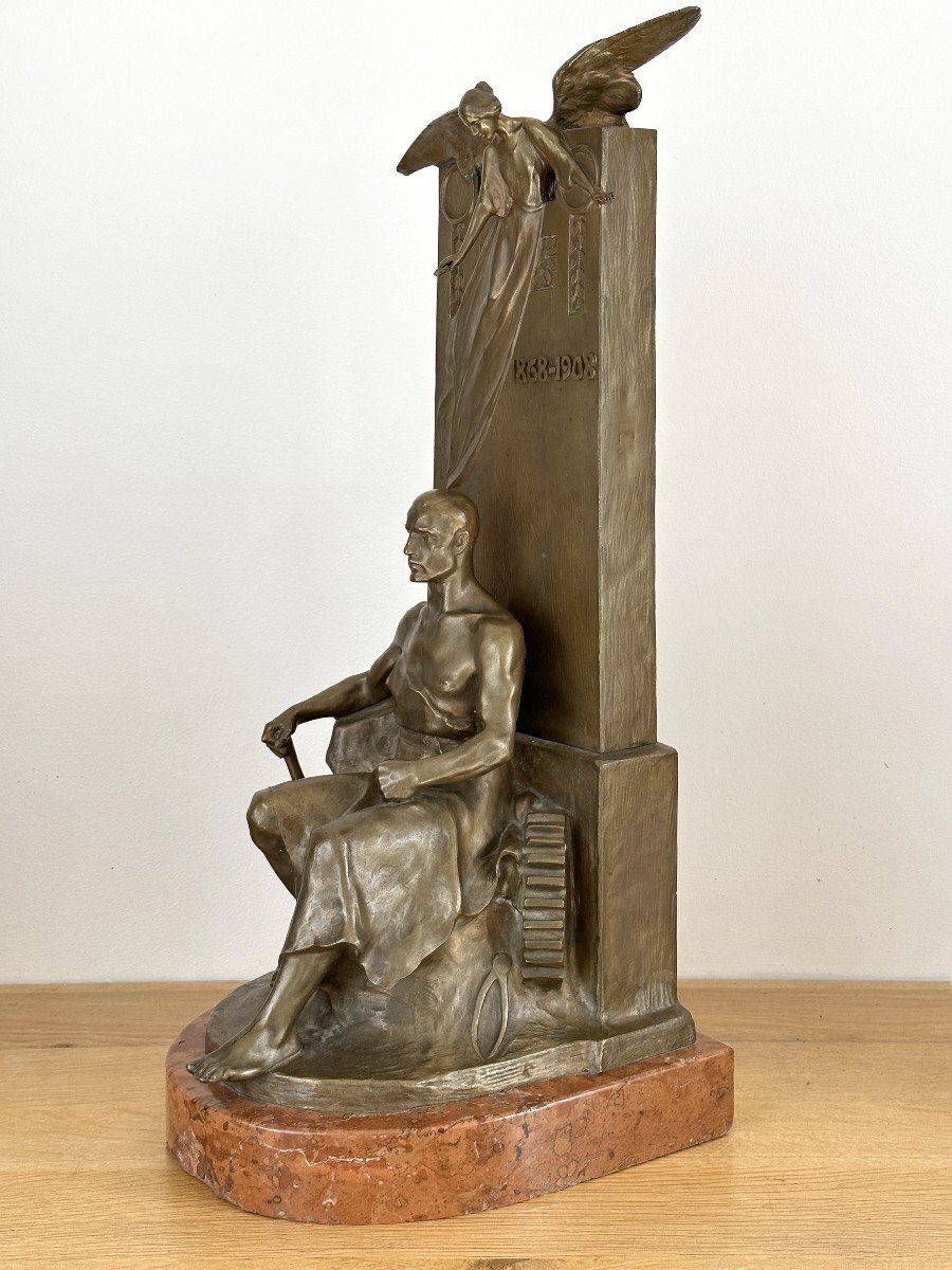 Monument To Workers - Hans Müller - Bronze-photo-3