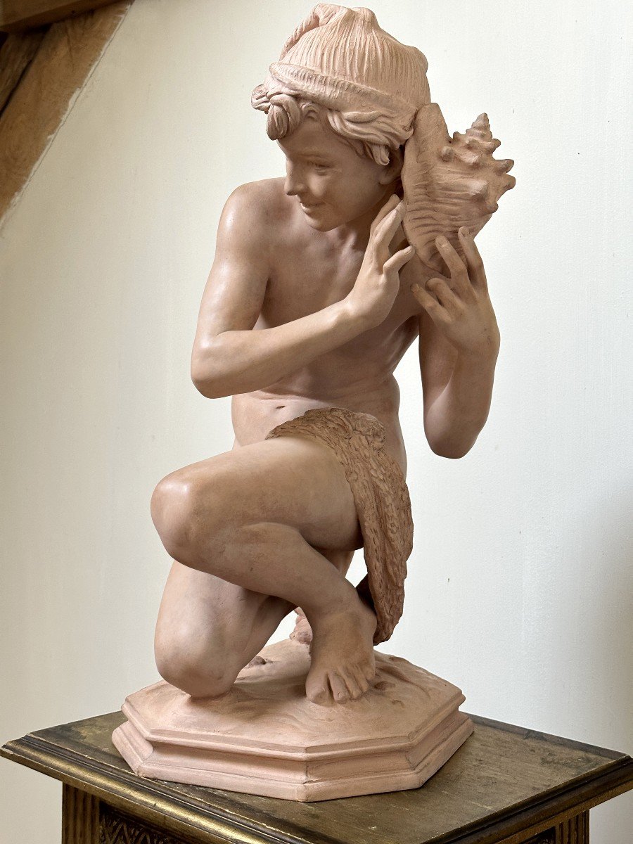 Fisherman With Shell - Jean-baptiste Carpeaux - Terracotta Stamp Susse Frères-photo-2