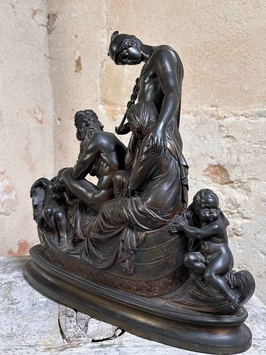 Charon et Mercure traversant le Styx - Bronze - F. F. Roubaud-photo-3